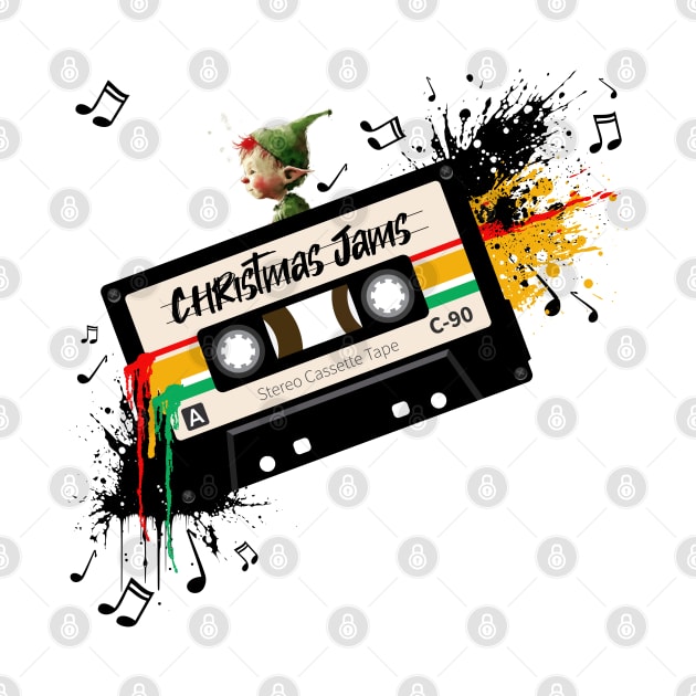 Christmas Jams Retro Cassette by Epic Splash Graphics