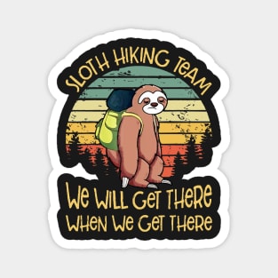 Sloth Hiking Team TShirt Vintage Sloth T Shirt Gift Magnet