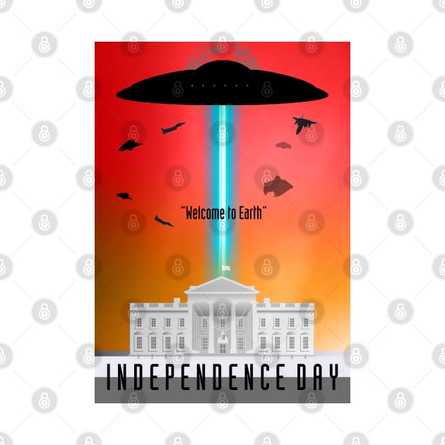 Independence day minimal poster art by retromegahero