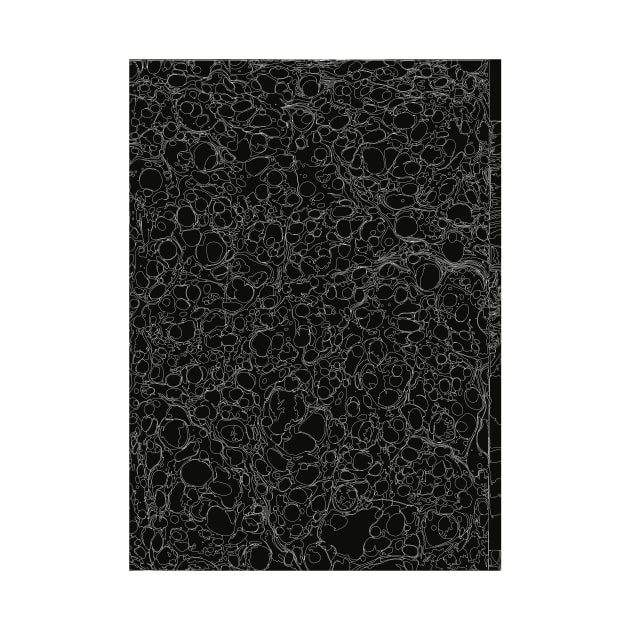 Black and White Ink Pen Lines Soap Bubbles Pattern by fivemmPaper