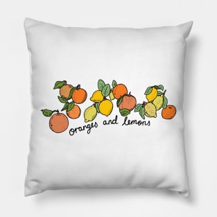 Oranges and lemons with text Pillow