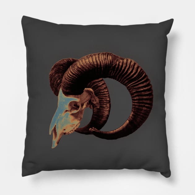 Ram Skull Pillow by LumiereArt