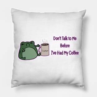 ASJD: Grumpy Coffee Frog Pillow