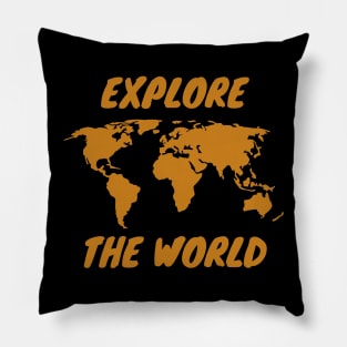 Explore the world map black Pillow