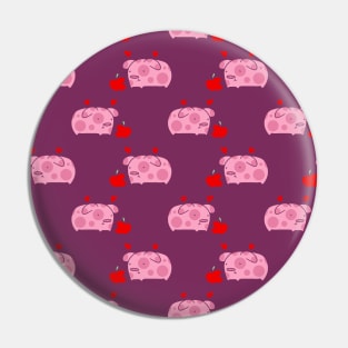 Apple Pig Pattern Pin