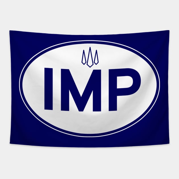 IMP with Hillman logo classic car oval plate Tapestry by soitwouldseem
