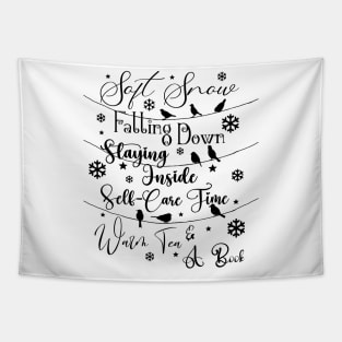 Soft Snow Poem in Dark Font Tapestry