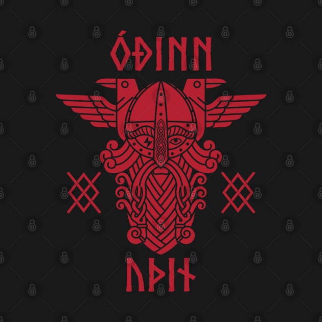 Odin gungnir runes red by Blue Pagan
