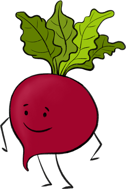 Happy Cute Beetroot Cartoon Kids T-Shirt by Berthox