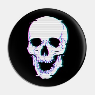 Glitch Skull Pin