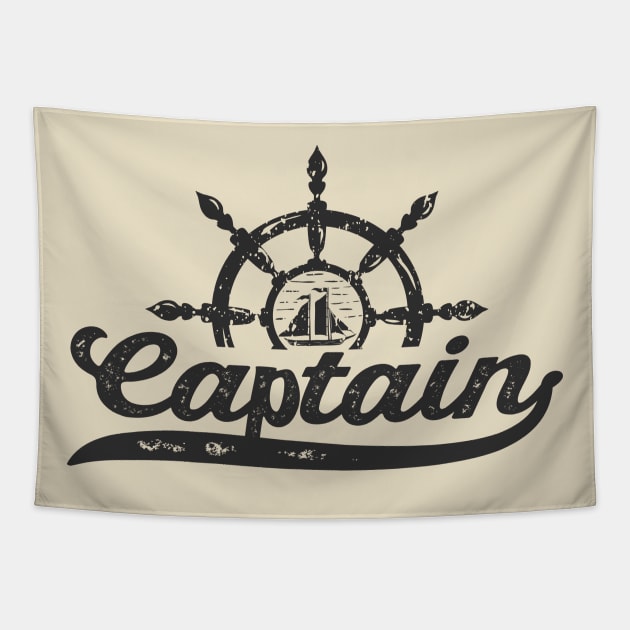 Captain Sailor Sailing Ship Tapestry by Foxxy Merch