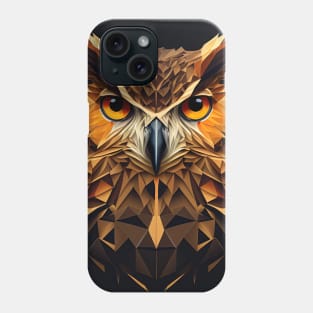 Triangle Owl - Abstract polygon animal face staring Phone Case