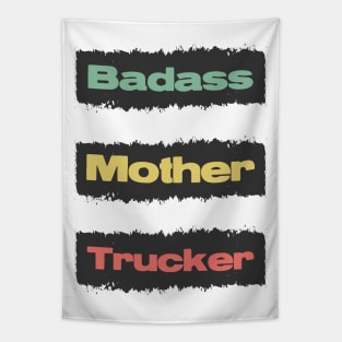 Badass Mother Trucker Funny Trucking Retro Vintage Design Style Tapestry