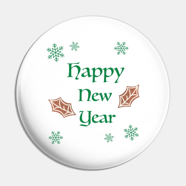 Happy New Year Pin by SWON Design