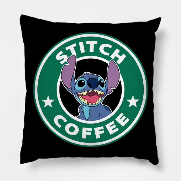 Stitch Coffee Pillow by TeeGrayWolf