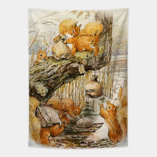 “Squirrel Nutkin and Friends” by Beatrix Potter Tapestry