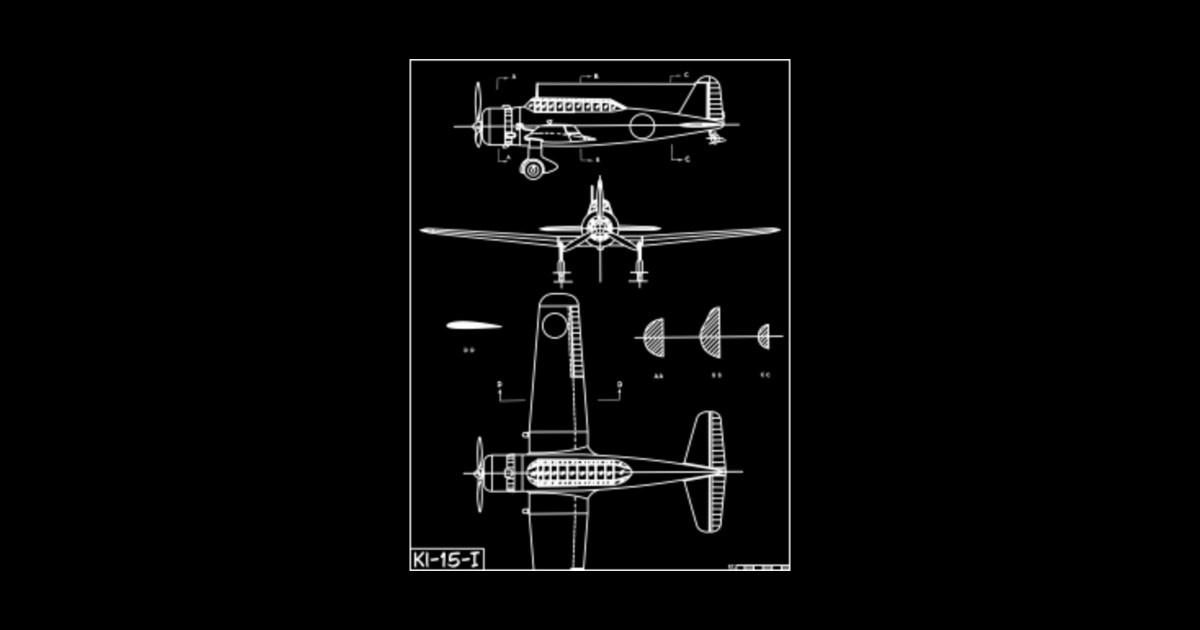Ki15 I Army Type 97 WW2 Japanese Plane Blueprint Diagram Gift Ki 15