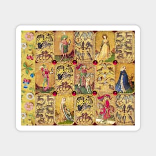 Medieval German Court Cards Queens and Kings of Dogs,Deers,Falcons,Ducks Magnet