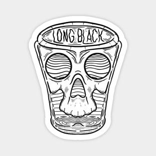 Long Black Skull Magnet