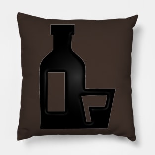 Western Era - Whiskey Bottle and Glass Pillow