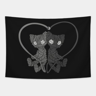 UNRAVEL 2 black and white small Tapestry