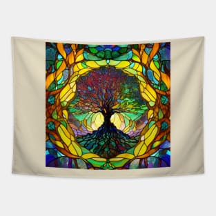 Stained Glass Portal To The Tree Of Life Tapestry