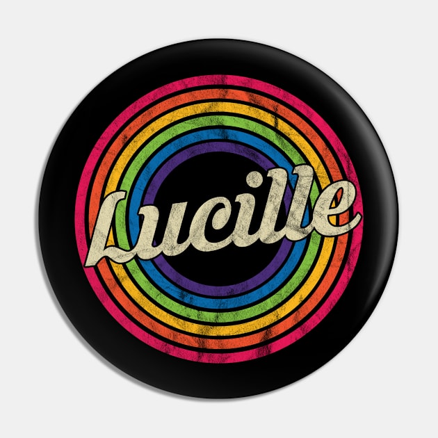 Lucille - Retro Rainbow Faded-Style Pin by MaydenArt