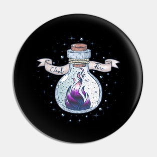 Genderfluid Fire Occult Bottle LGBT Pride Flag Pin