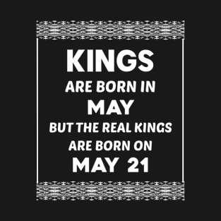 Birthday King White May 21 21st T-Shirt