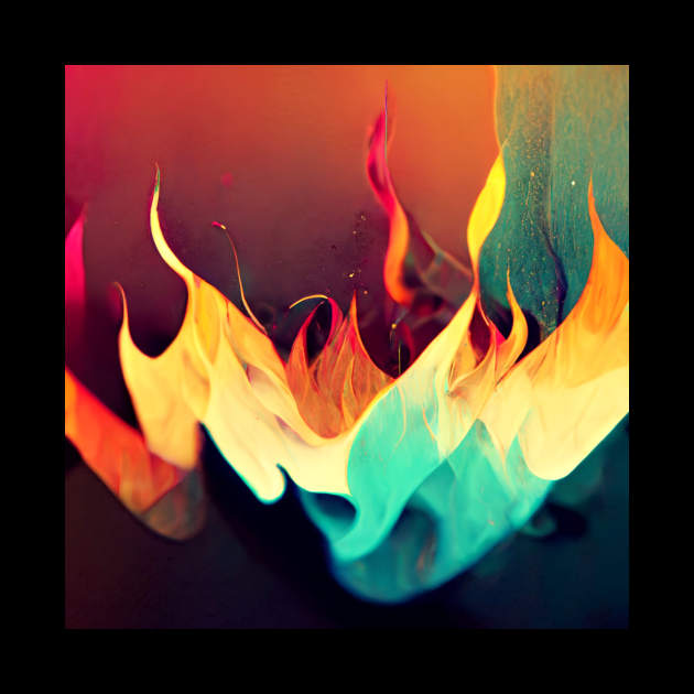 Straight Fire - colorful burning flame by Liana Campbell