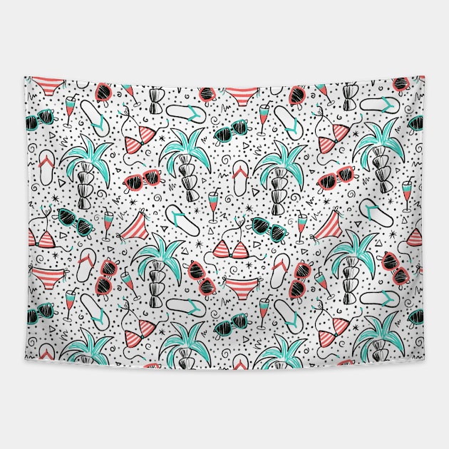 Doodle Summer Tapestry by Sandra Hutter Designs