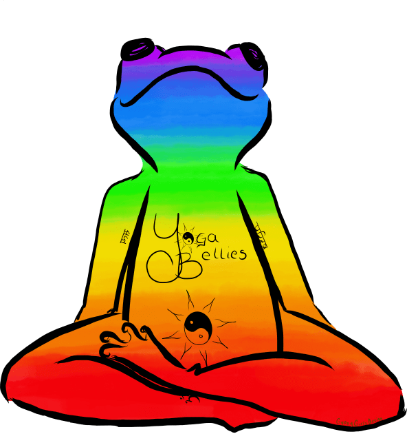Yoga Bellies Meditation Rainbow Frog Kids T-Shirt by Gypsy Girl Design