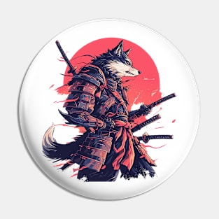 samurai wolf Pin