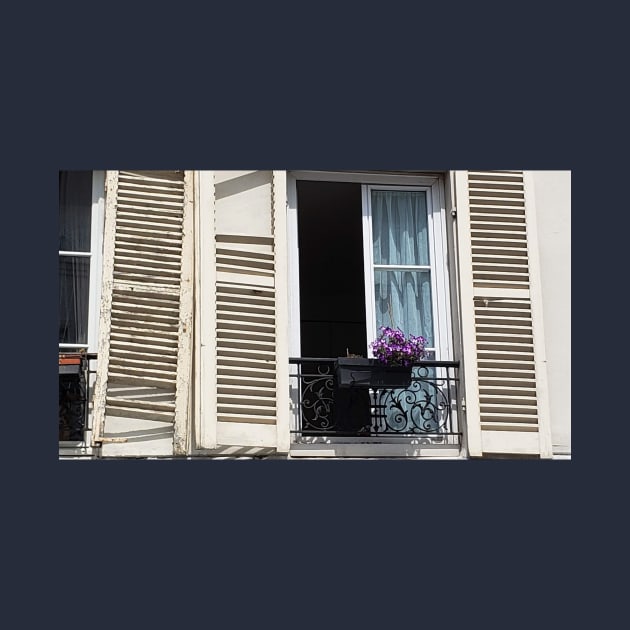 Paris Apartment Window and Shutters by BlackBeret
