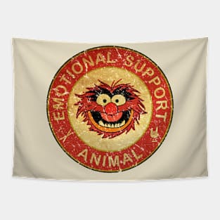 Vintage Emotional Support Animal Red Tapestry