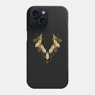 Gold Peacock Feathers Pattern Phone Case