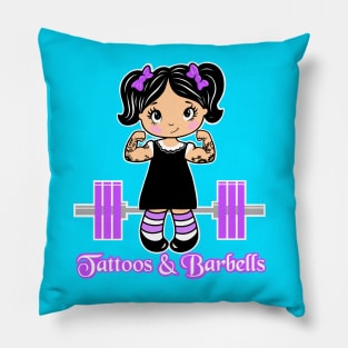 Tattooed girl, fitness girl, gym girl Pillow