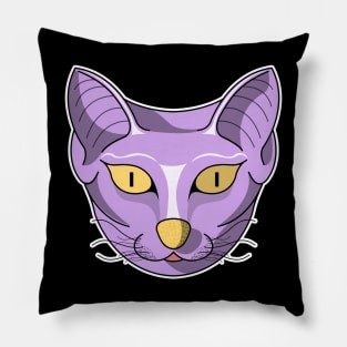 cute purple sand cat face Pillow