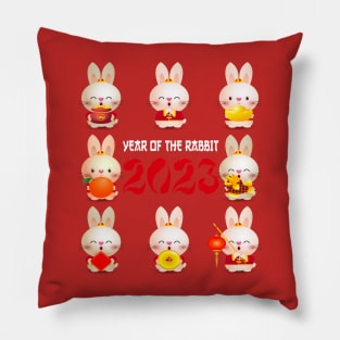 Bunny Rabbit Chinese New Year 2023 Chinese Zodiac Horosope Pillow