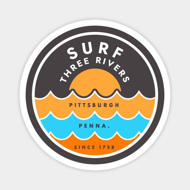 SURF THREE RIVERS Magnet by OldSkoolDesign