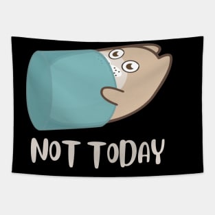 Lazy Cat Nope not Today funny sarcastic messages sayings and quotes Tapestry