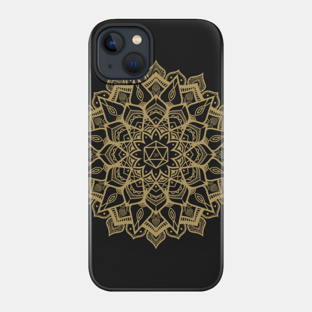 D20 Dice Critical Hit Mandala - Dungeons And Dragons - Phone Case