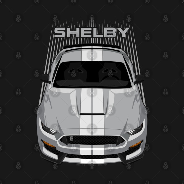 Ford Mustang Shelby GT350 2015 - 2020 - Avalanche Grey - White Stripes by V8social