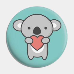 Kawaii Cute Koala With Heart Pin