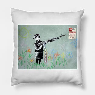 Banksy Crayon Boy Art Pillow