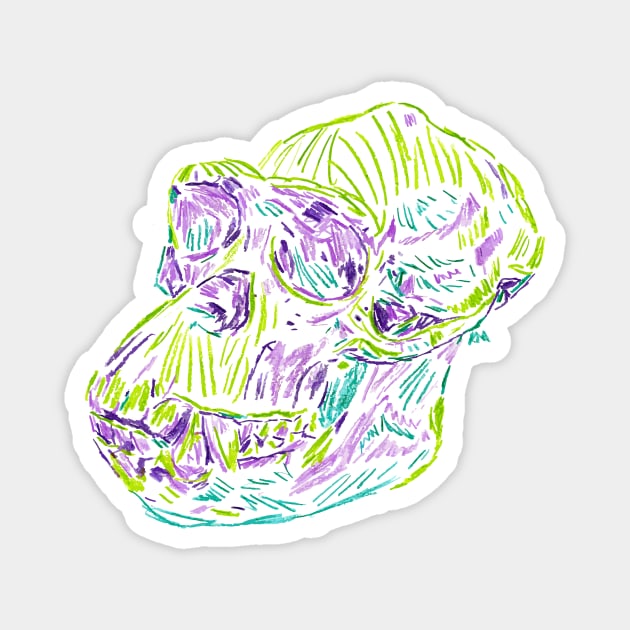 2021 03 skulls chimp Magnet by Katherine Montalto