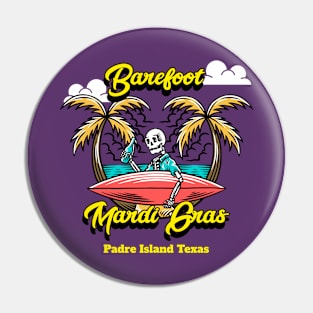 BAREFOOT MARDI GRAS T-SHIRT Pin