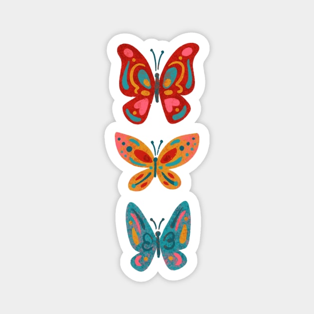 Butterfly Trio Magnet by Alexandra Franzese