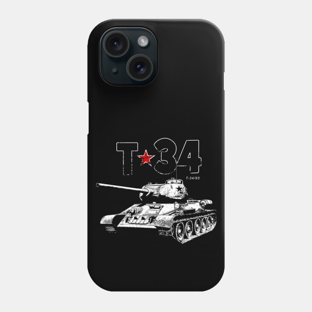 T-34-Tank-Soviet Union-War-WW II Phone Case by StabbedHeart