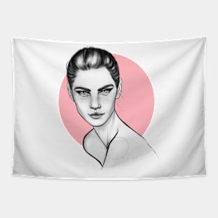 Pink Portrait Tapestry